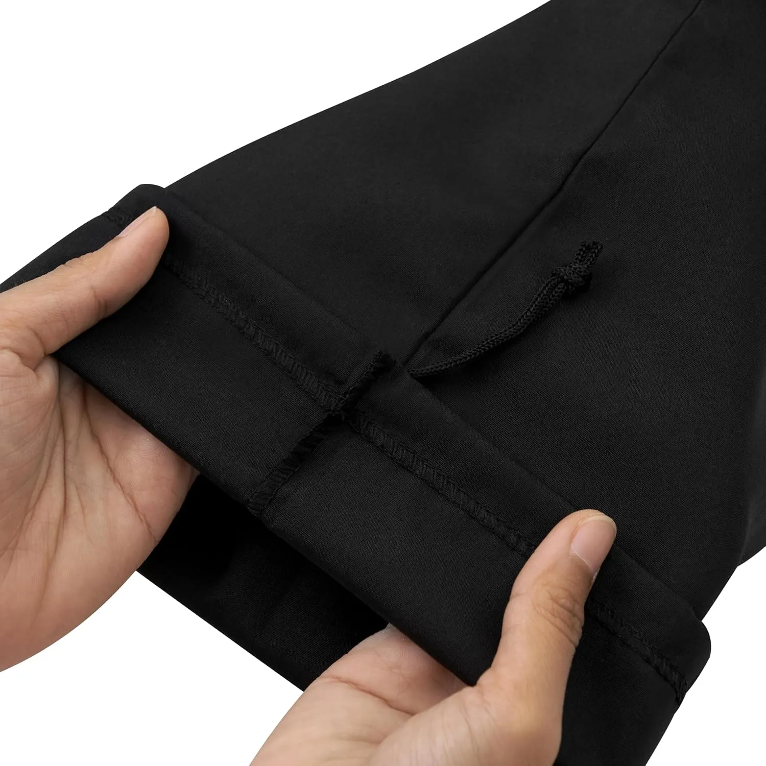 Black Cotton Drawstring Bags, Reusable Quality with Double String, For Storage Pantry Shoes Wardrobe Travel - Pack of 6 (Black Cotton Blend, 12 x 16 Inch)