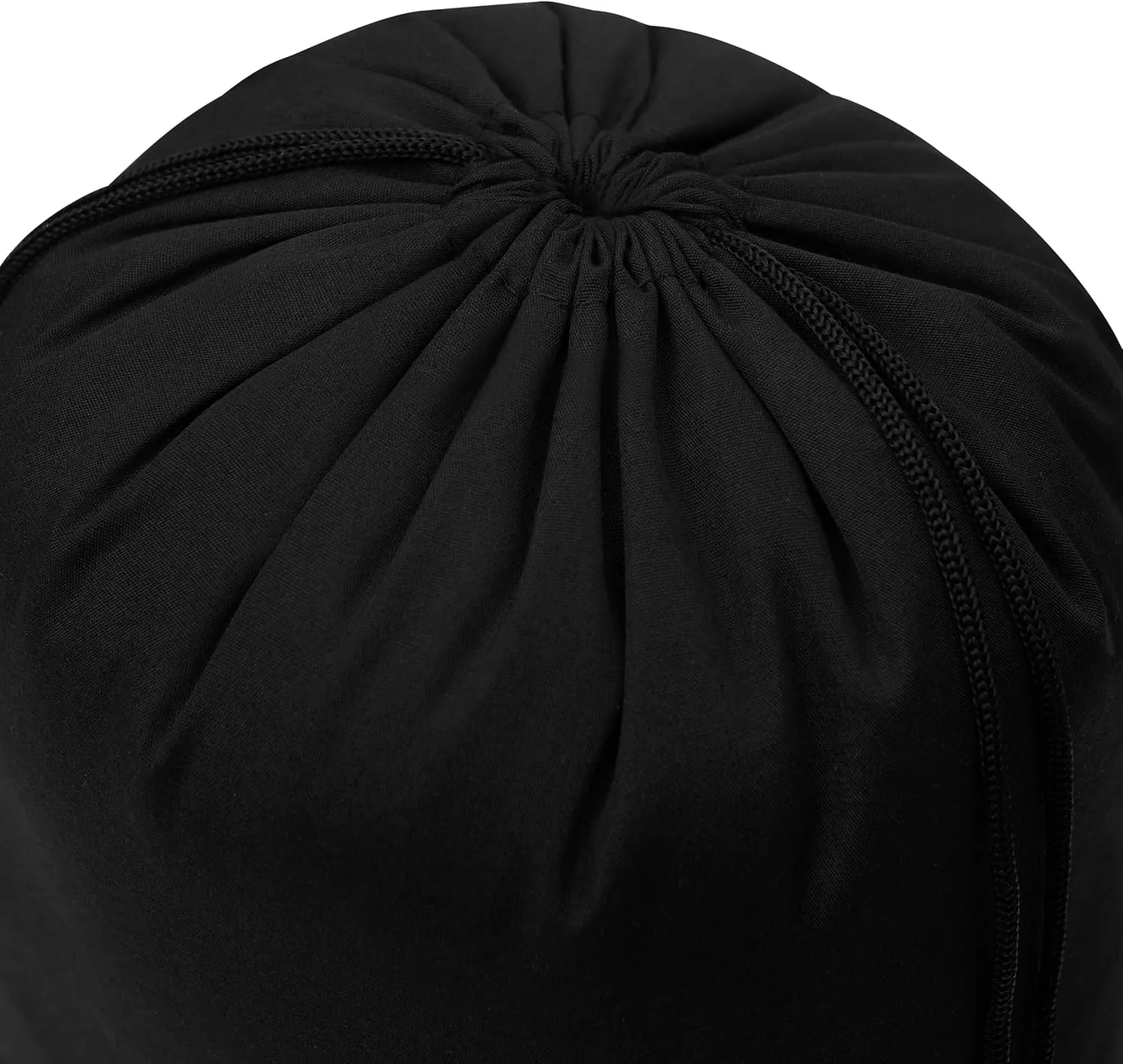 Black Cotton Drawstring Bags, Reusable Quality with Double String, For Storage Pantry Shoes Wardrobe Travel - Pack of 6 (Black Cotton Blend, 12 x 16 Inch)