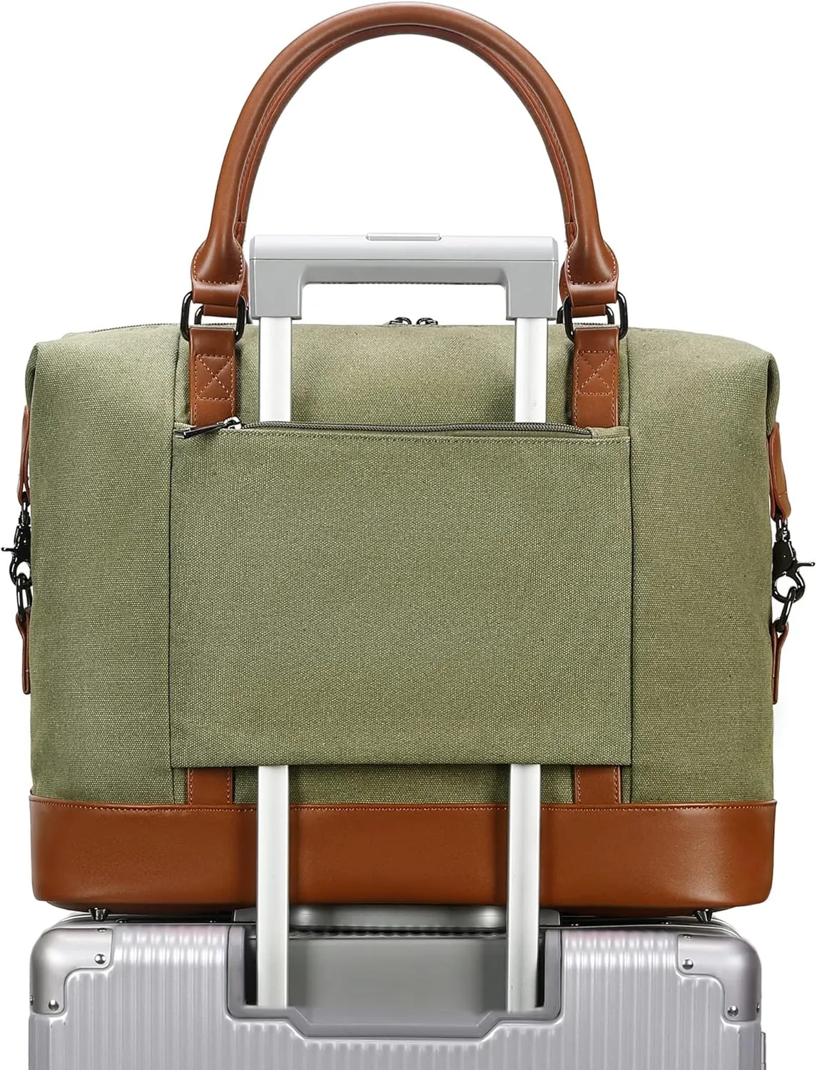 BLUBOON Travel Tote Bags with Zipper Ladies Canvas Bag Weekender Overnight Bag for Women Carry on Duffel Bag Trolley Sleeve