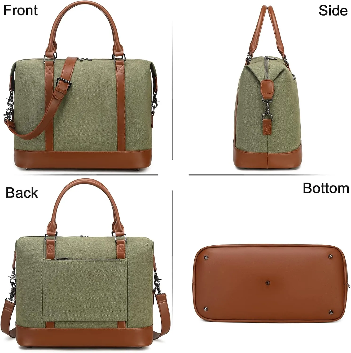 BLUBOON Travel Tote Bags with Zipper Ladies Canvas Bag Weekender Overnight Bag for Women Carry on Duffel Bag Trolley Sleeve