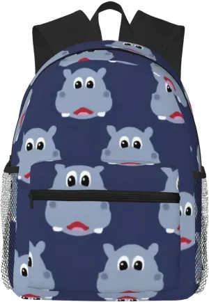 Blue Hippopotamus Lightweight Packable Backpack Travel Casual Hiking Daypack Foldable Backpack For Men Women