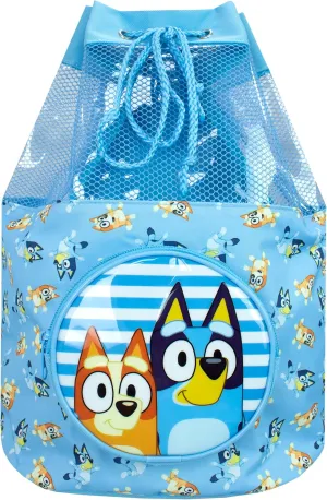 Bluey Swimming Bag Kids Beach Pool Swim Drawstring Backpack For Boys Or Girls Blue