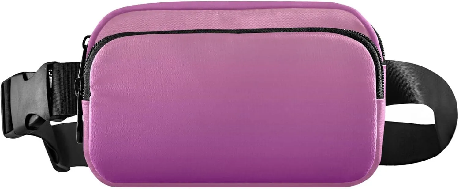 Blush Pink Patriarch Gradient Women Fanny Pack Hip Bag Belt Pouch Waterproof Flower Waist Purse for Women