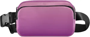 Blush Pink Patriarch Gradient Women Fanny Pack Hip Bag Belt Pouch Waterproof Flower Waist Purse for Women