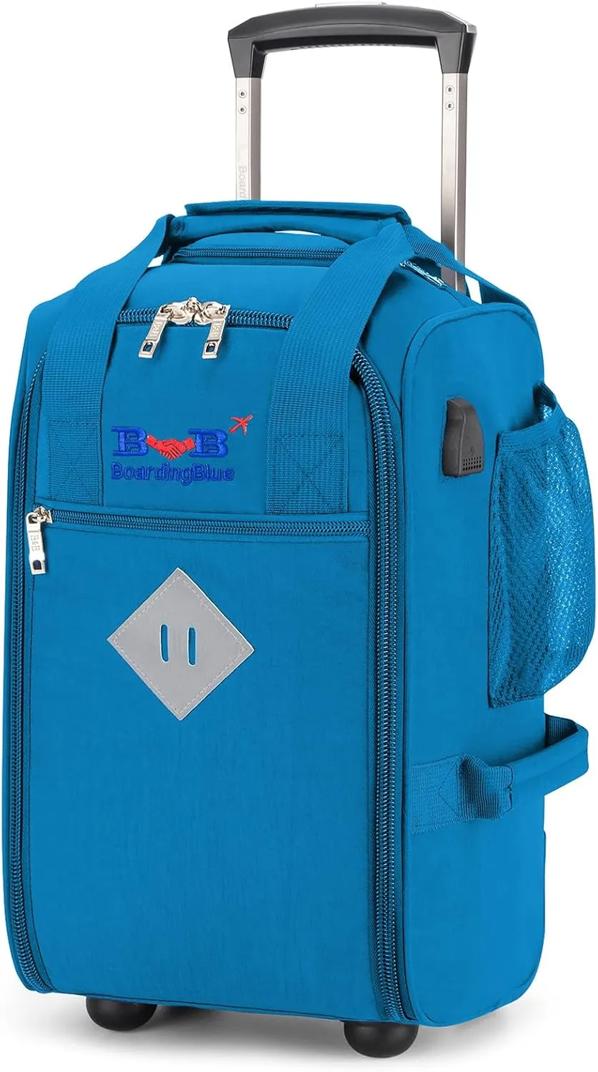 Boardingblue 17x10x9 Inches United Airlines Rolling Personal Item Under Seat Duffle Bag Luggage Suitable For Major Airlines Including Spirit, and Frontier Airline