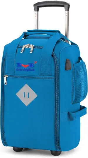 Boardingblue 17x10x9 Inches United Airlines Rolling Personal Item Under Seat Duffle Bag Luggage Suitable For Major Airlines Including Spirit, and Frontier Airline