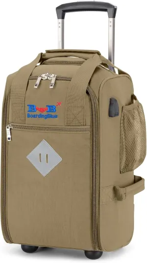 Boardingblue 17x10x9 Inches United Airlines Rolling Personal Item Under Seat Duffle Bag Luggage Suitable For Major Airlines Including Spirit, and Frontier Airline