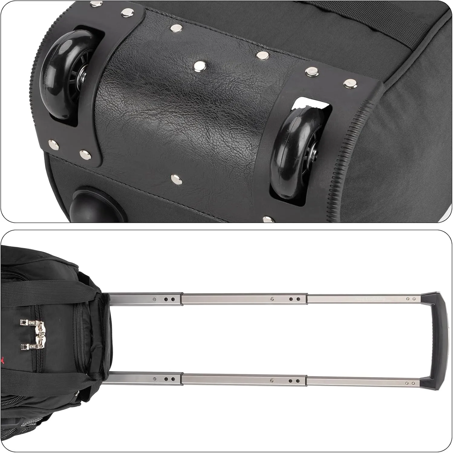 Boardingblue 17x10x9 Inches United Airlines Rolling Personal Item Under Seat Duffle Bag Luggage Suitable For Major Airlines Including Spirit, and Frontier Airline(BLACK)