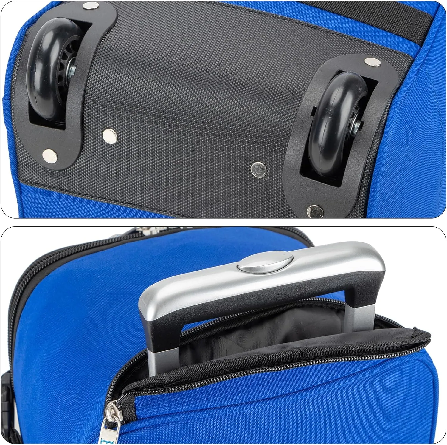 Boardingblue 17x10x9 Inches United Airlines Rolling Personal Item Under Seat Duffle Bag Luggage Suitable For Major Airlines Including Spirit and Frontier (Navy, 17x10x9 Inches)