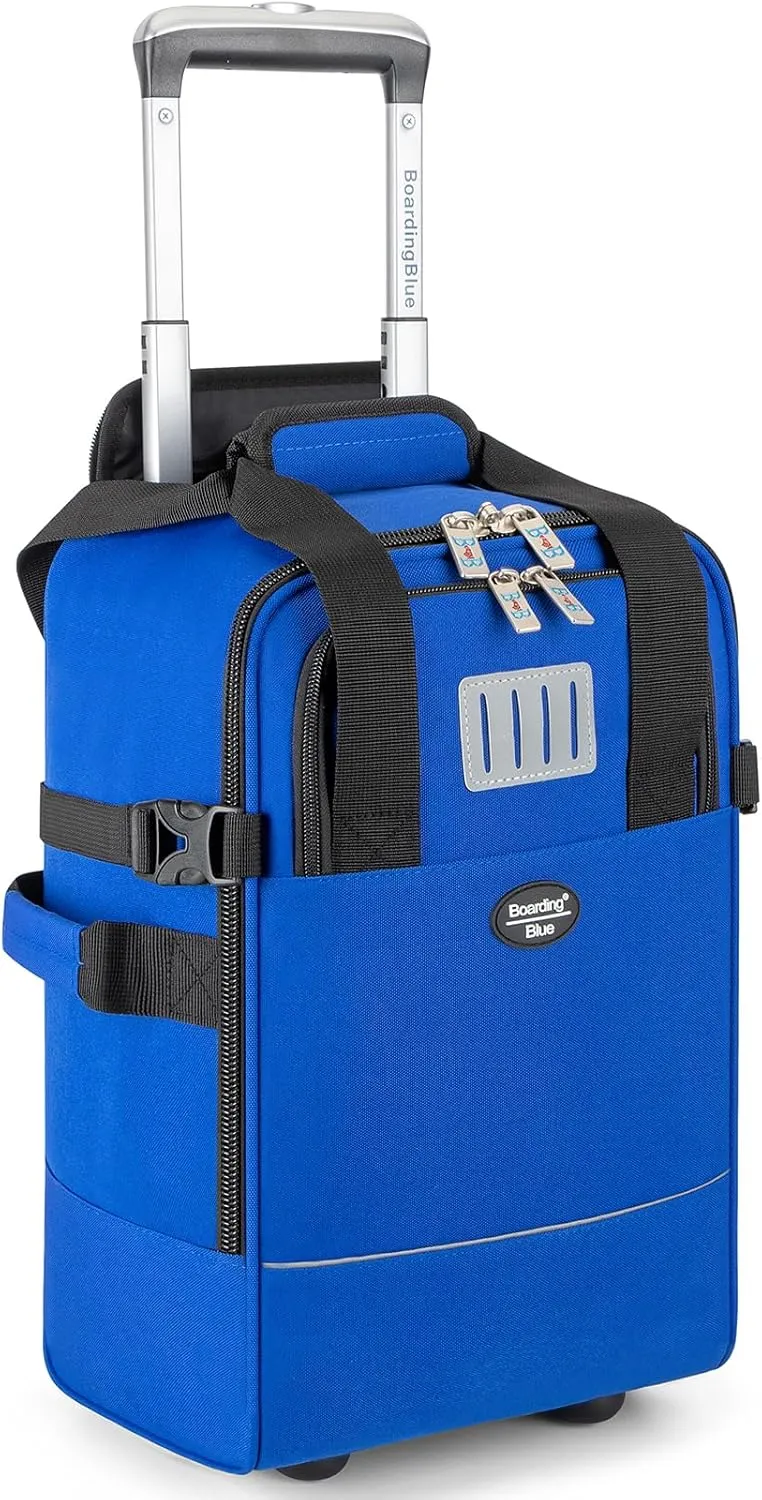 Boardingblue 17x10x9 Inches United Airlines Rolling Personal Item Under Seat Duffle Bag Luggage Suitable For Major Airlines Including Spirit and Frontier (Navy, 17x10x9 Inches)
