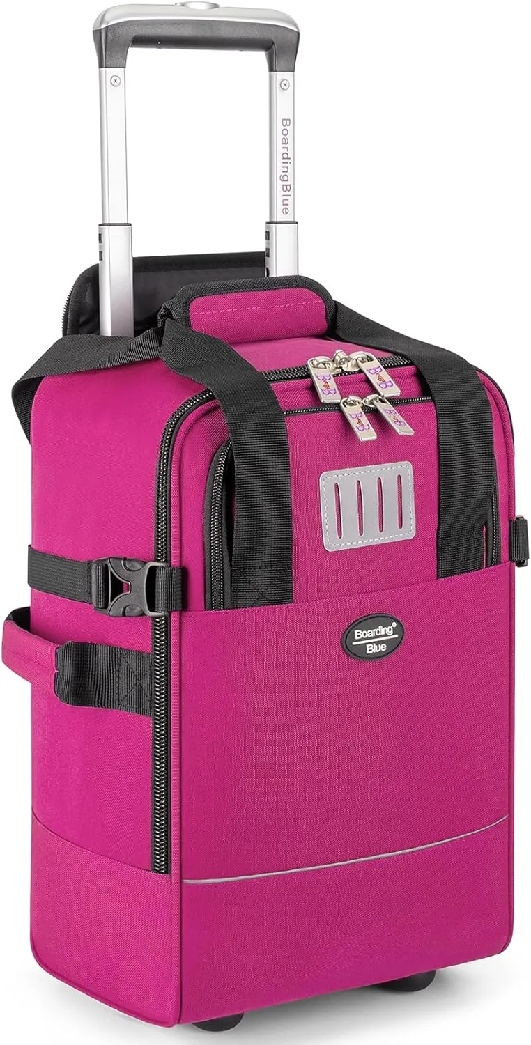 Boardingblue 17x10x9 Inches United Airlines Rolling Personal Item Under Seat Duffle Bag Luggage Suitable For Major Airlines Including Spirit and Frontier (Purple, 17x10x9 Inches)
