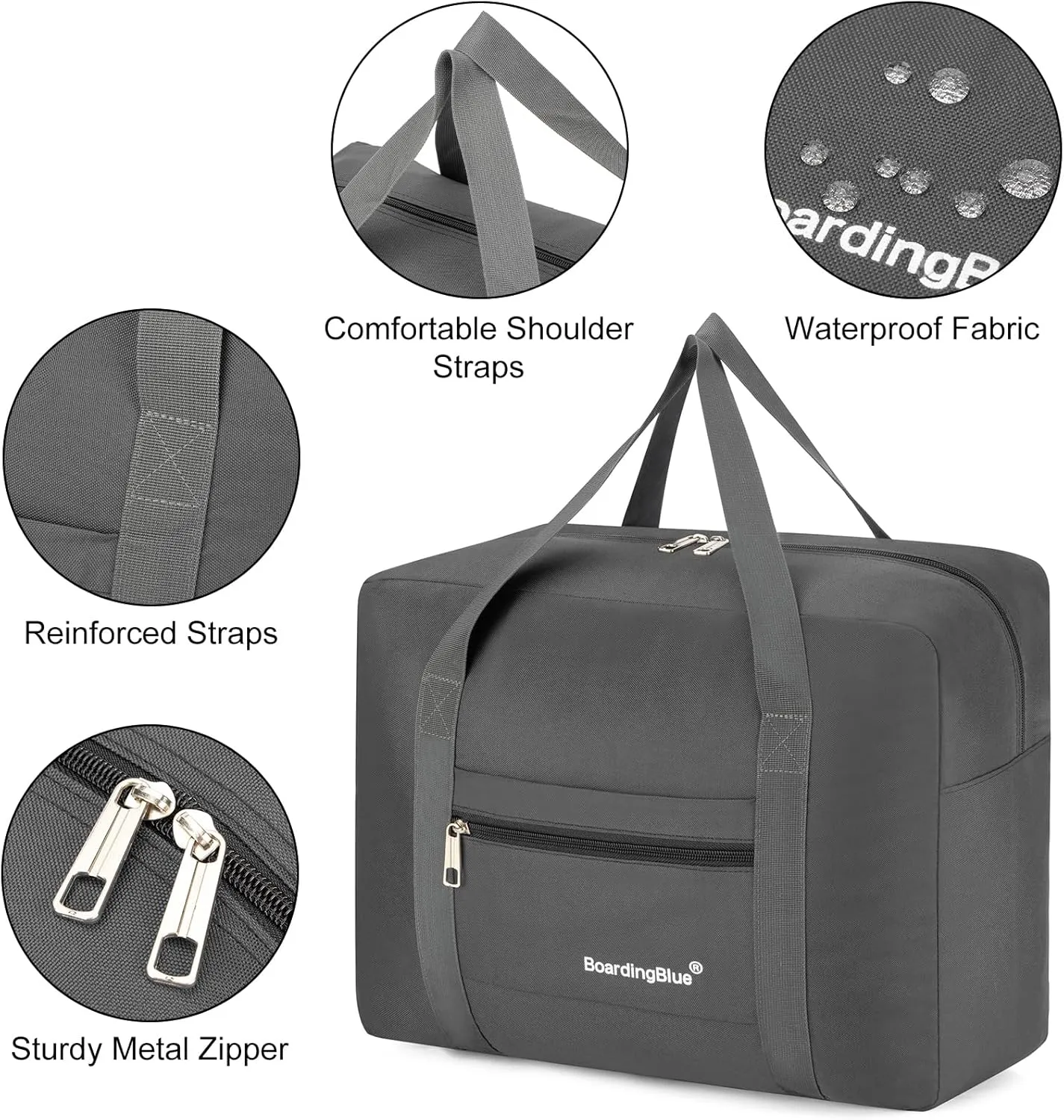 Boardingblue Jetblue Personal Item Under Seat 17 x 13 x 8 Perfectly Fit For Most Airlines (Black)