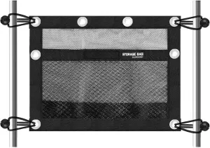 Boat Storage Bag,Polyester Boat Mesh Suspended Storage Bag,Black Boats Storage Mesh Pocket,Boat Seat Storage Bag for Leaning Post with 6 Positioning Elastic Loops. (16" L x 12" W)