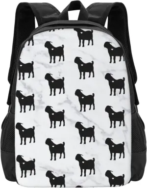 Boer Goat Silhouette Classic Large Capacity Travel Backpack, Men Women Fashion Outdoor Camping Bag