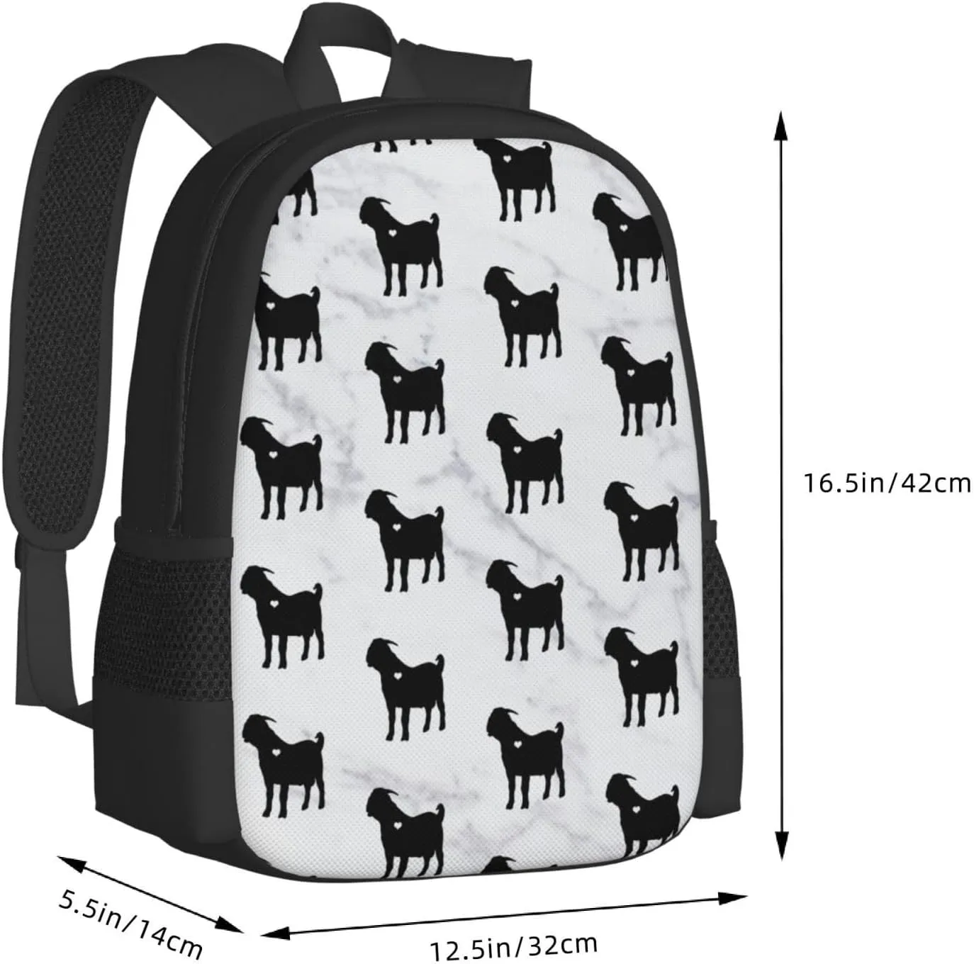 Boer Goat Silhouette Classic Large Capacity Travel Backpack, Men Women Fashion Outdoor Camping Bag