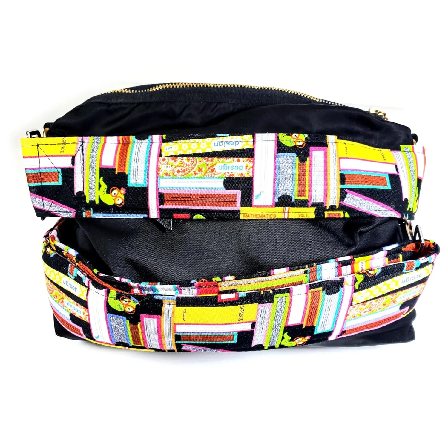 Book Guitar Style Bag Strap - Bookworm Books Cross Body Strap - Custom Hardware Color- Adjustable -Double Padded-Durable- (1.5" Width, Bronze)