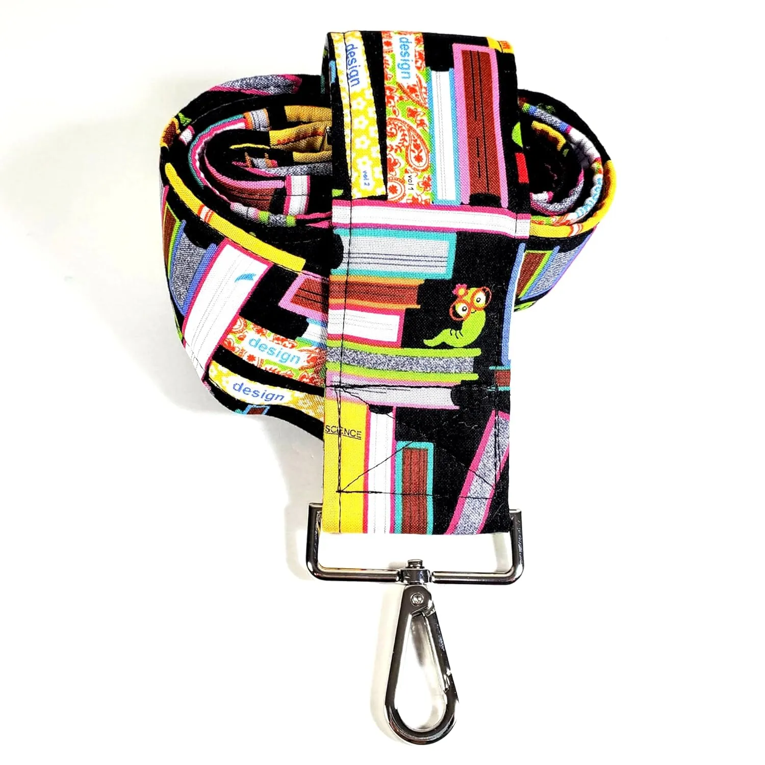 Book Guitar Style Bag Strap - Bookworm Books Cross Body Strap - Custom Hardware Color- Adjustable -Double Padded-Durable- (1.5" Width, Bronze)