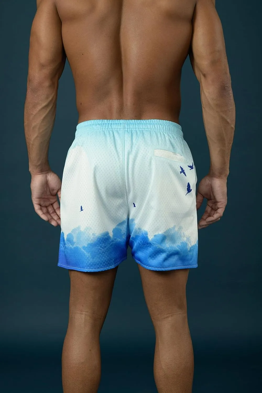 BOOMLEMON Mens Mesh Graphic Print Shorts Casual Fashion Cool Shorts Retro Active Gym Streetwear Short Pants