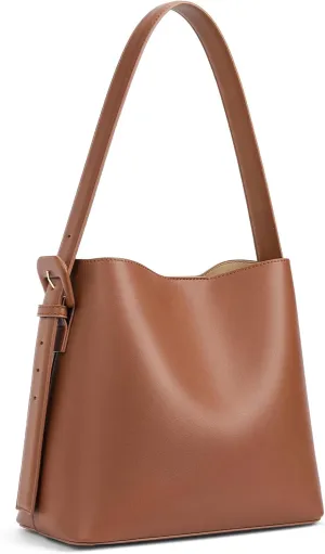 BOSTANTEN Bucket Bag Vegan Leather Shoulder Purses for Women Trendy Adjustable Strap