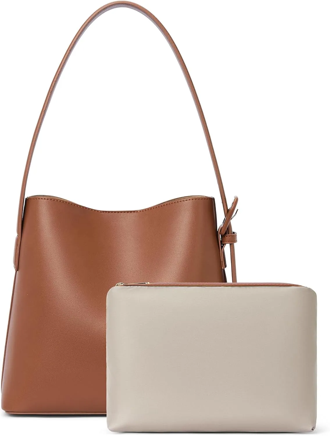 BOSTANTEN Bucket Bag Vegan Leather Shoulder Purses for Women Trendy Adjustable Strap