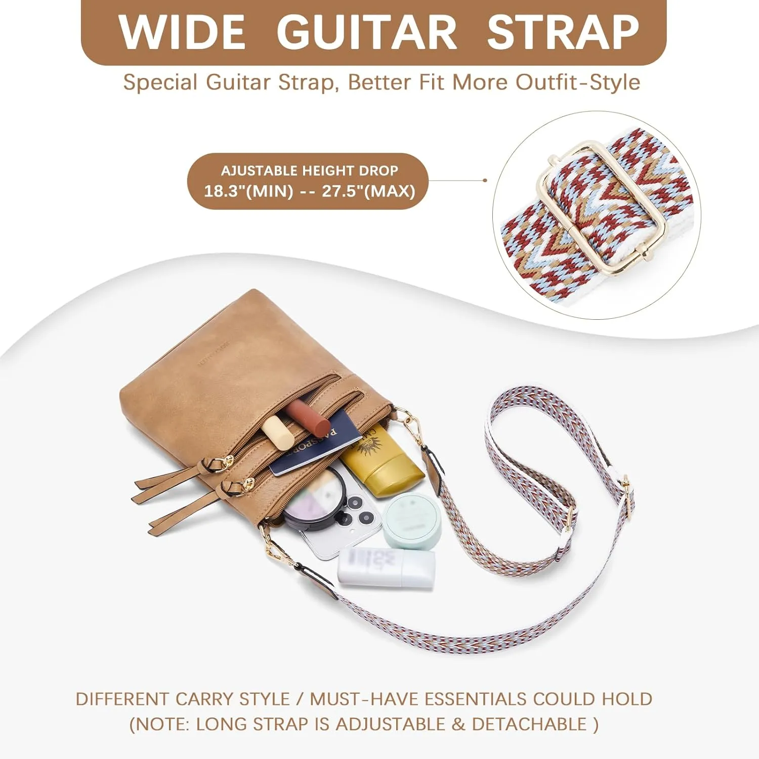 BOSTANTEN Crossbody Bags Purses for Women Trendy Soft Vegan Leather Shoulder Handbags with Adjustable Strap Zipper Pocket