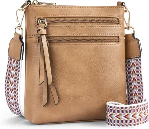 BOSTANTEN Crossbody Bags Purses for Women Trendy Soft Vegan Leather Shoulder Handbags with Adjustable Strap Zipper Pocket