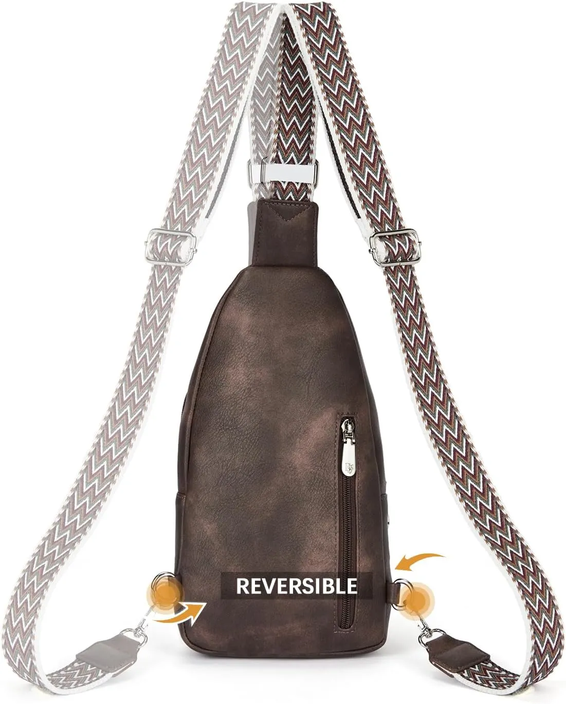 BOSTANTEN Sling Bag Cross Body Bag Trendy Leather Crossbody Purse Chest Bag with Adjustable Guitar Strap for Travel