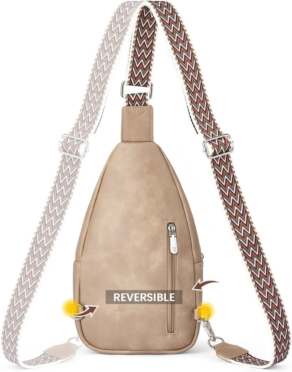 BOSTANTEN Sling Bag Cross Body Bag Trendy Leather Crossbody Purse Chest Bag with Adjustable Guitar Strap for Travel