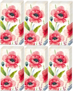 Boston International Bulk 4-Ply Floral Pocket Tissues, Bundle of 6 Packs of 10 Tissues (Mohana)