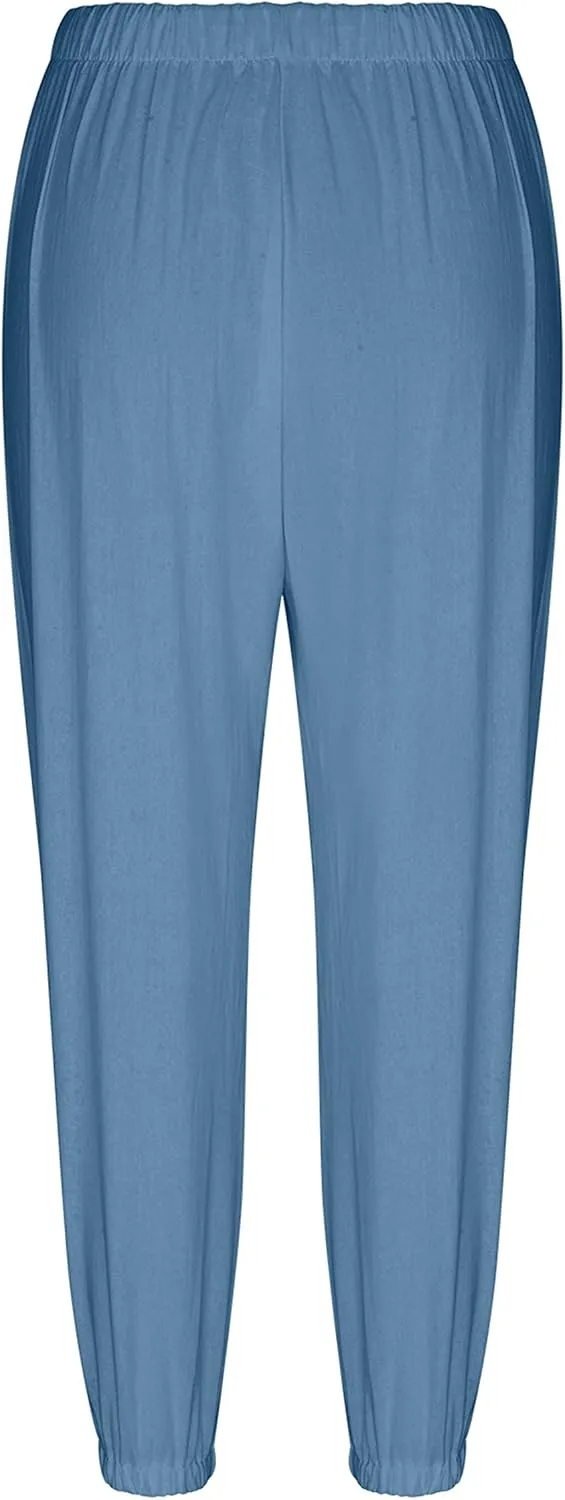 Bozanly Women's Casual Lantern Harem Loose Capris Pants Summer Yoga Slacks Trousers with Pockets