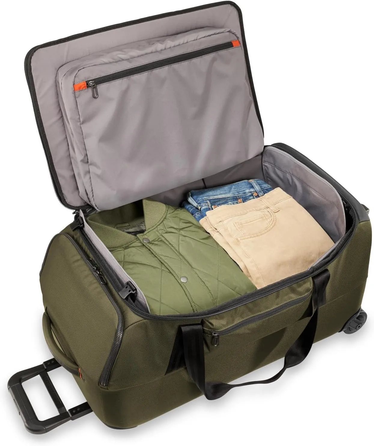 Briggs & Riley 27" Medium Upright Duffle - Checked Luggage for Travel, Suitcases with Wheels, Softside Rolling Bag for Men & Women, Self-Repairing Zipper - ZDX Collection, Hunter
