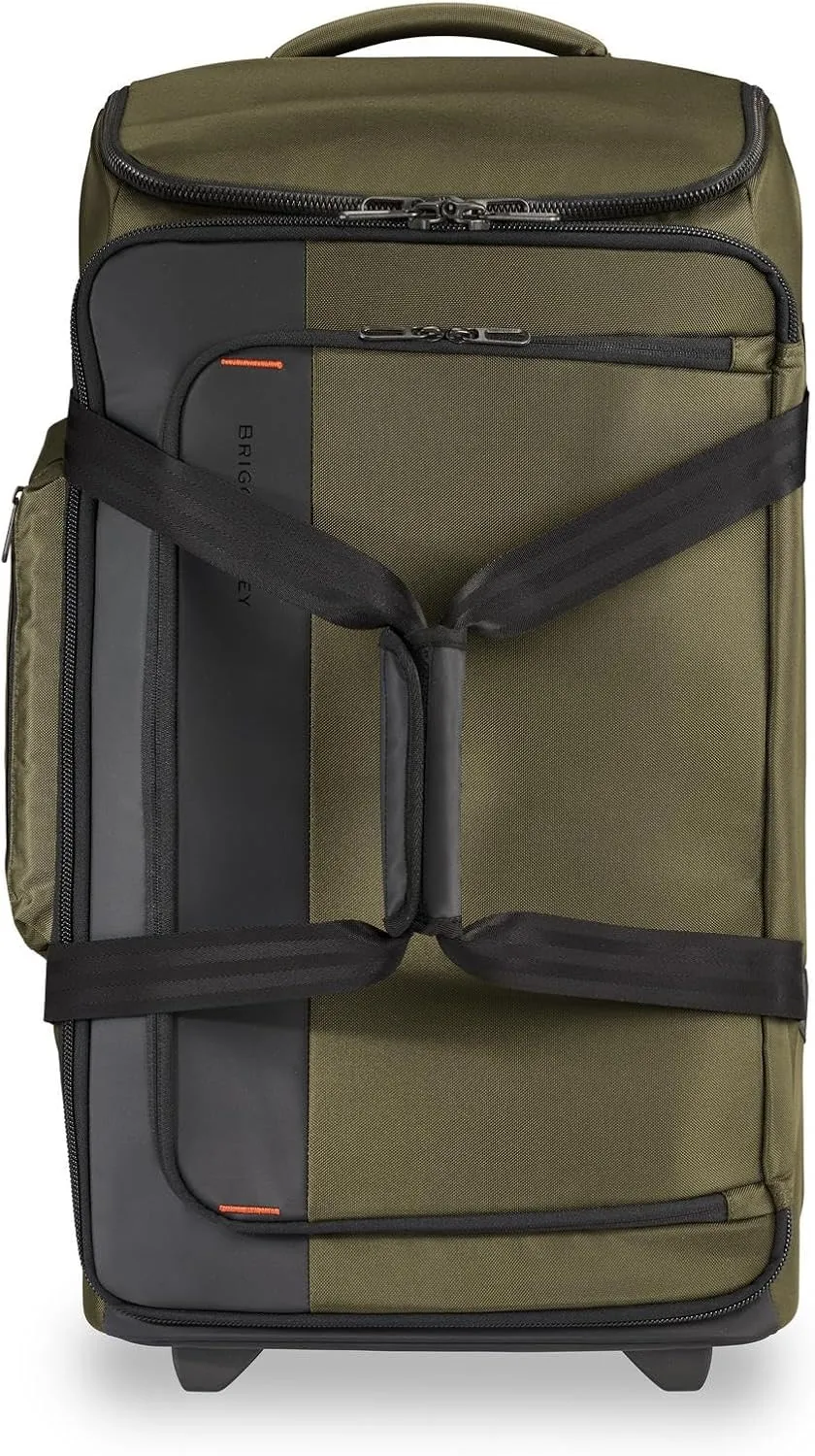 Briggs & Riley 27" Medium Upright Duffle - Checked Luggage for Travel, Suitcases with Wheels, Softside Rolling Bag for Men & Women, Self-Repairing Zipper - ZDX Collection, Hunter
