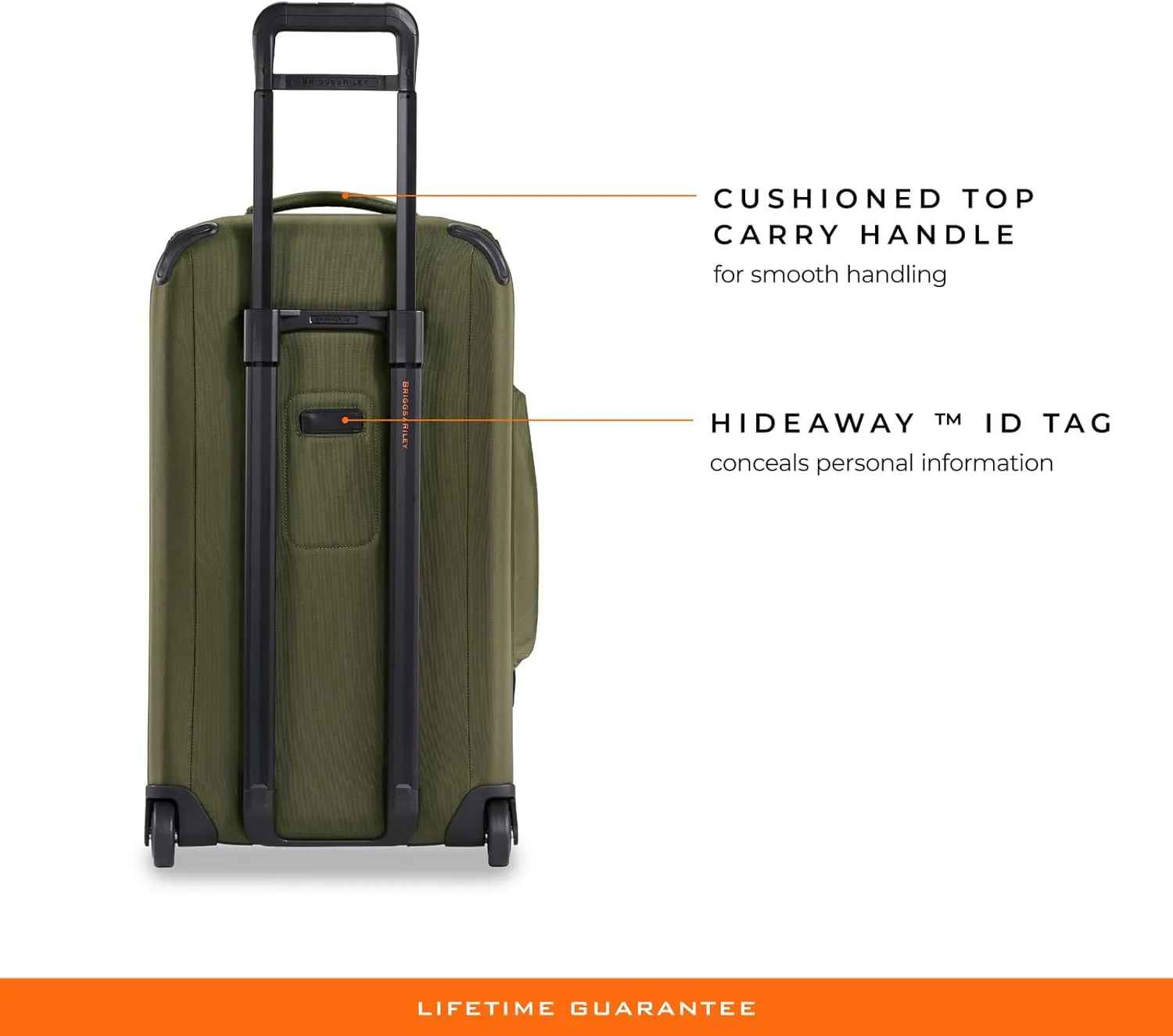 Briggs & Riley 27" Medium Upright Duffle - Checked Luggage for Travel, Suitcases with Wheels, Softside Rolling Bag for Men & Women, Self-Repairing Zipper - ZDX Collection, Hunter