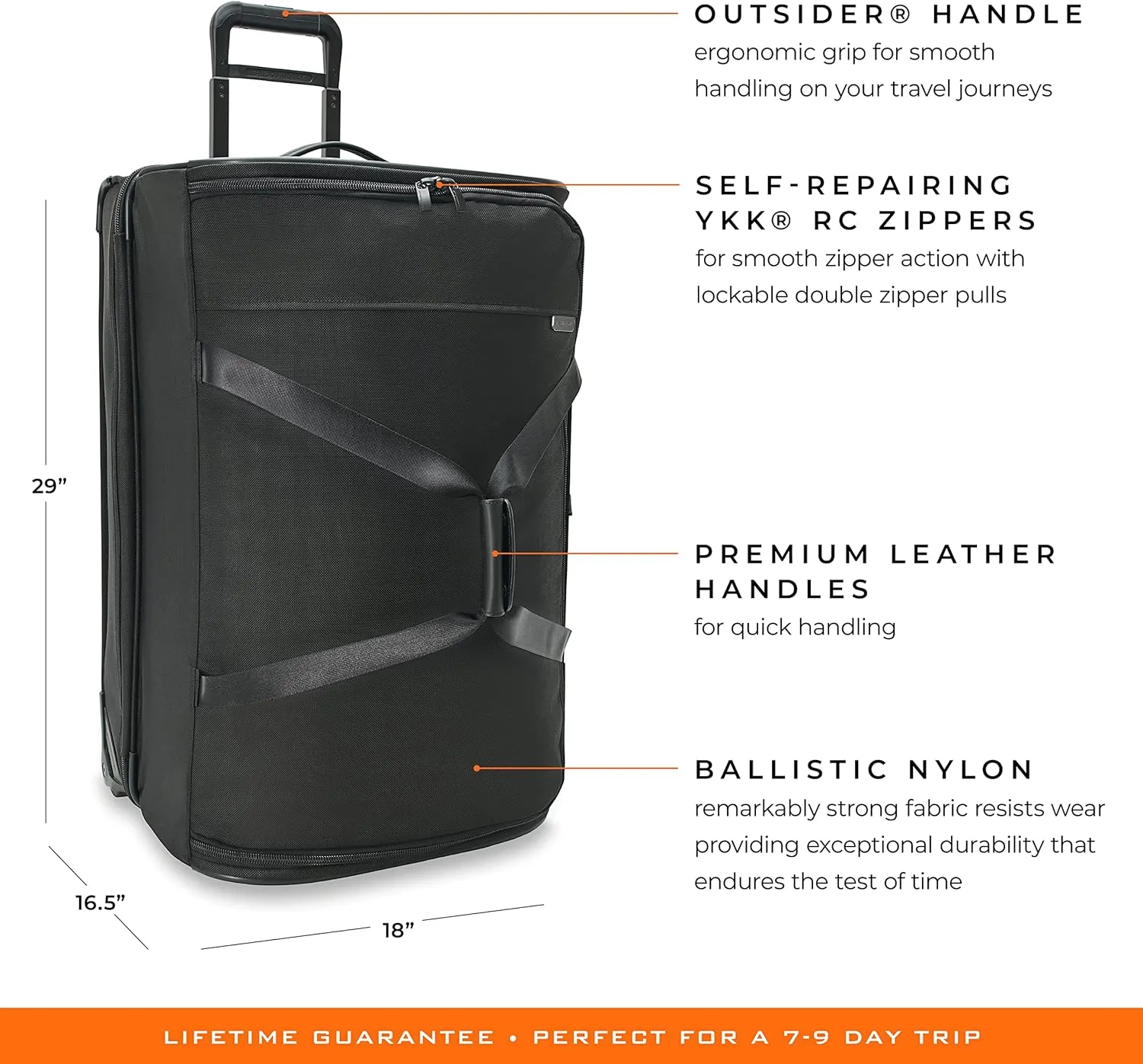 Briggs & Riley Travel Duffel Bag - Weekender & Overnight Luggage for Women & Men, Softside Bag