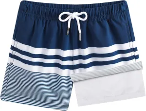 BRISIRA Boys Swim Trunks Bathing Suit Compression Boxer Brief Liner Anti-Chafe Swimsuit Swim Shorts Toddler Kids Youth Teen