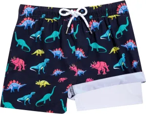 BRISIRA Boys Swim Trunks Bathing Suit Compression Boxer Brief Liner Swim Shorts Swimsuit Anti-Chafe Toddler Kids Youth Teen
