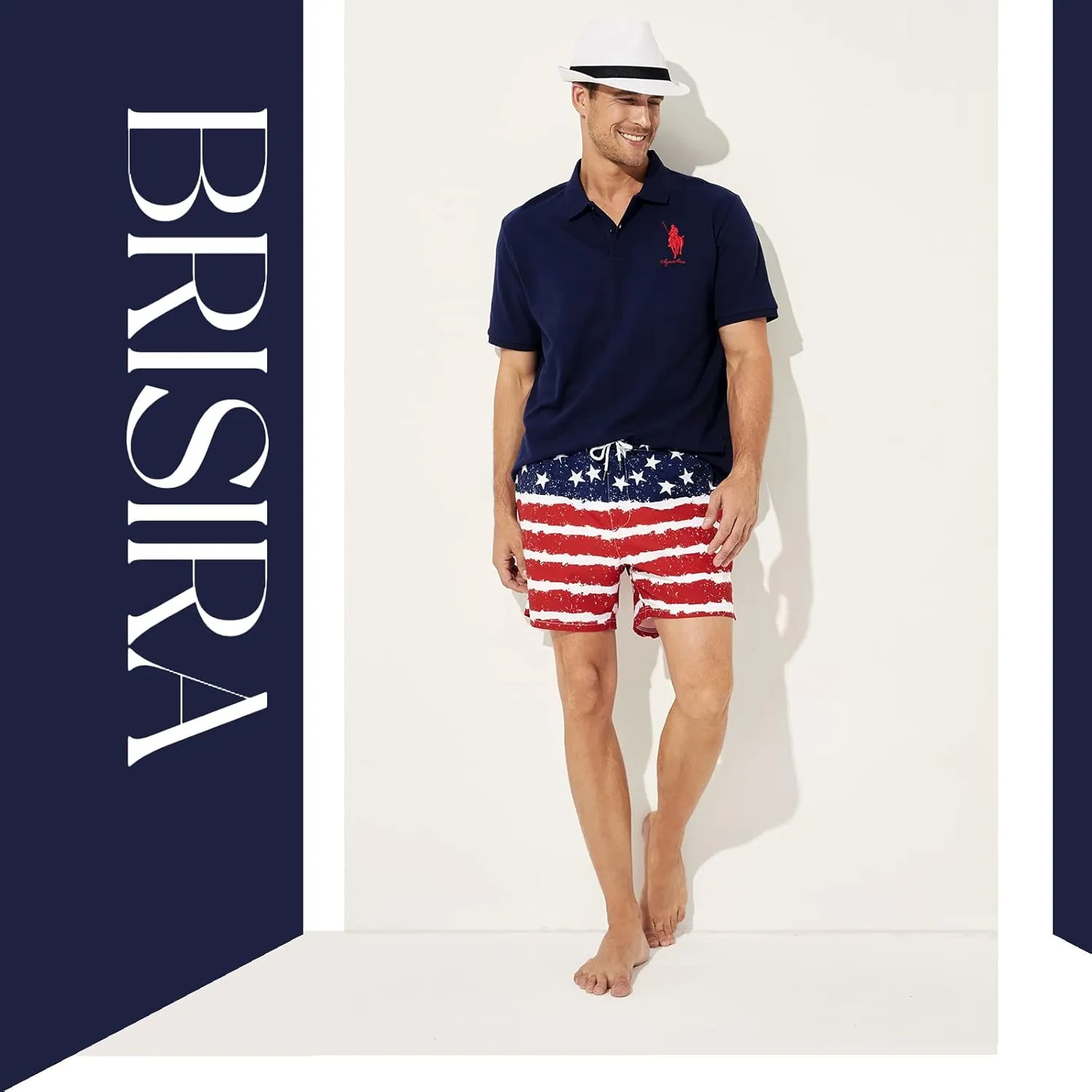 BRISIRA Mens Swim Trunks Bathing Suit 5 Inch Inseam Compression Liner Beach Swim Shorts Swimwear Quick Dry Zipper Pocket
