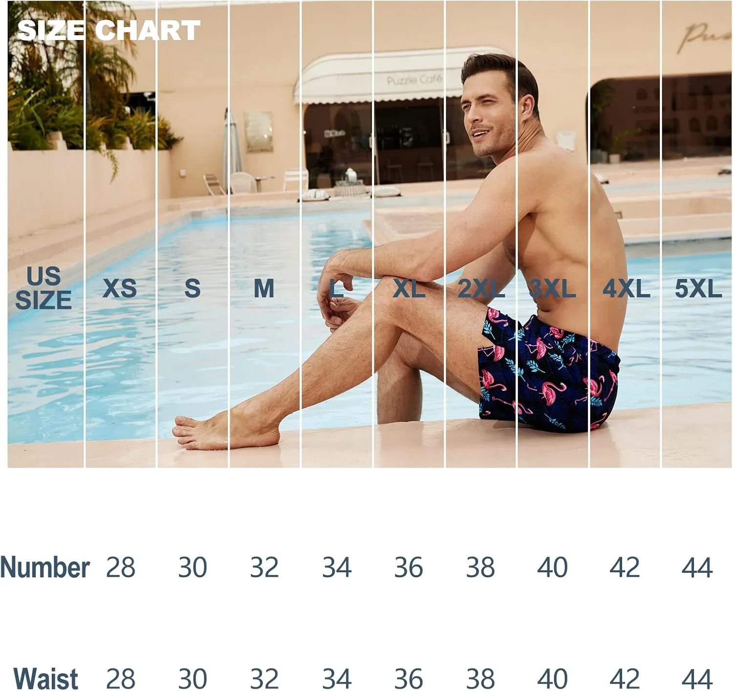 BRISIRA Mens Swim Trunks Bathing Suit 5 Inch Inseam Compression Liner Beach Swim Shorts Swimwear Quick Dry Zipper Pocket