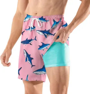 BRISIRA Mens Swim Trunks Swim Shorts 7 inch Compression Liner Bathing Suit Beach Shorts Swimwear Stretch Quick Dry Pockets