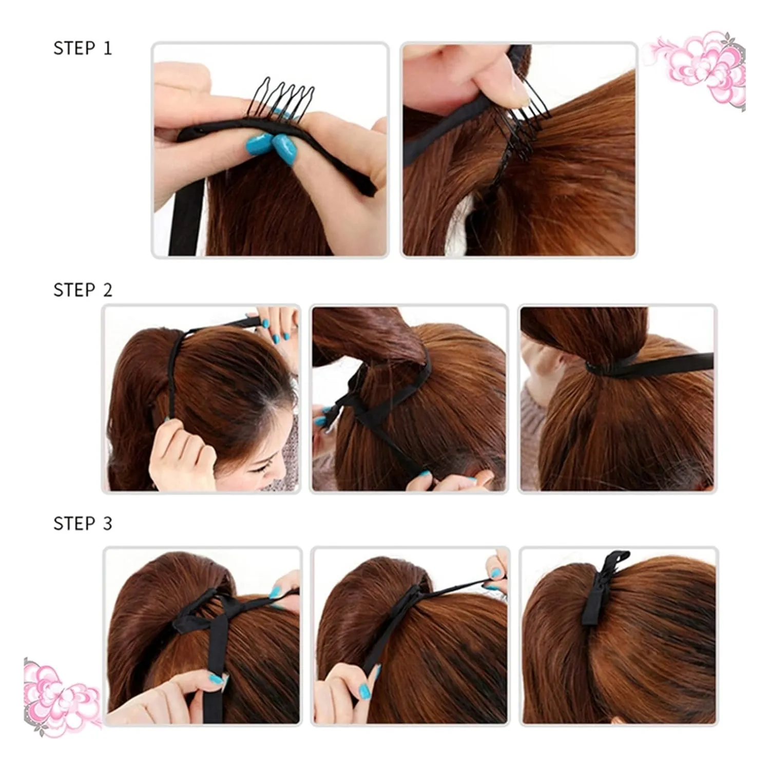 Bun Hair Pieces for Women 1 Pack Long Straight Drawstring Hair Clip Ponytail Extension Synthetic Wig Hair Extensions Bun for Everyday Party Use Messy Bun Hair Piece(04,55CM)