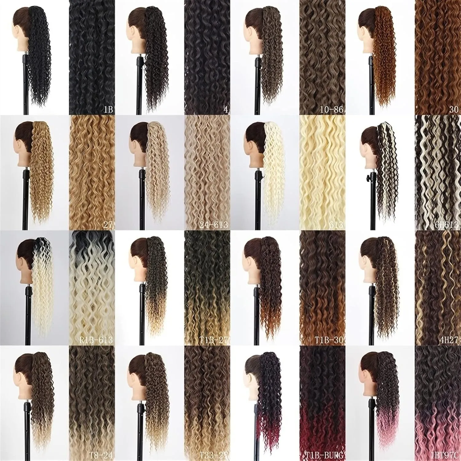 Bun Hair Pieces for Women 1-Pack Synthetic Long Wavy Drawstring Ponytail Clip-On Hair Extensions 24" Natural Wavy Female Hair Extensions Bun Messy Bun Hair Piece(07)