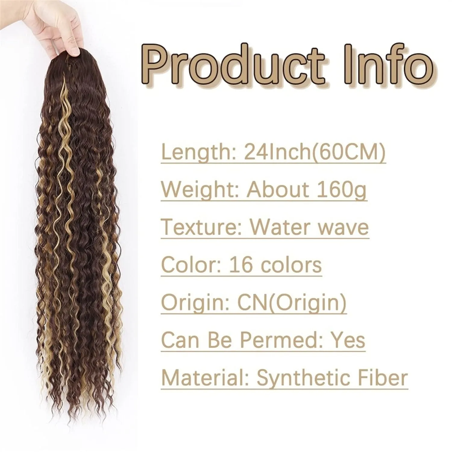 Bun Hair Pieces for Women 1-Pack Synthetic Long Wavy Drawstring Ponytail Clip-On Hair Extensions 24" Natural Wavy Female Hair Extensions Bun Messy Bun Hair Piece(07)