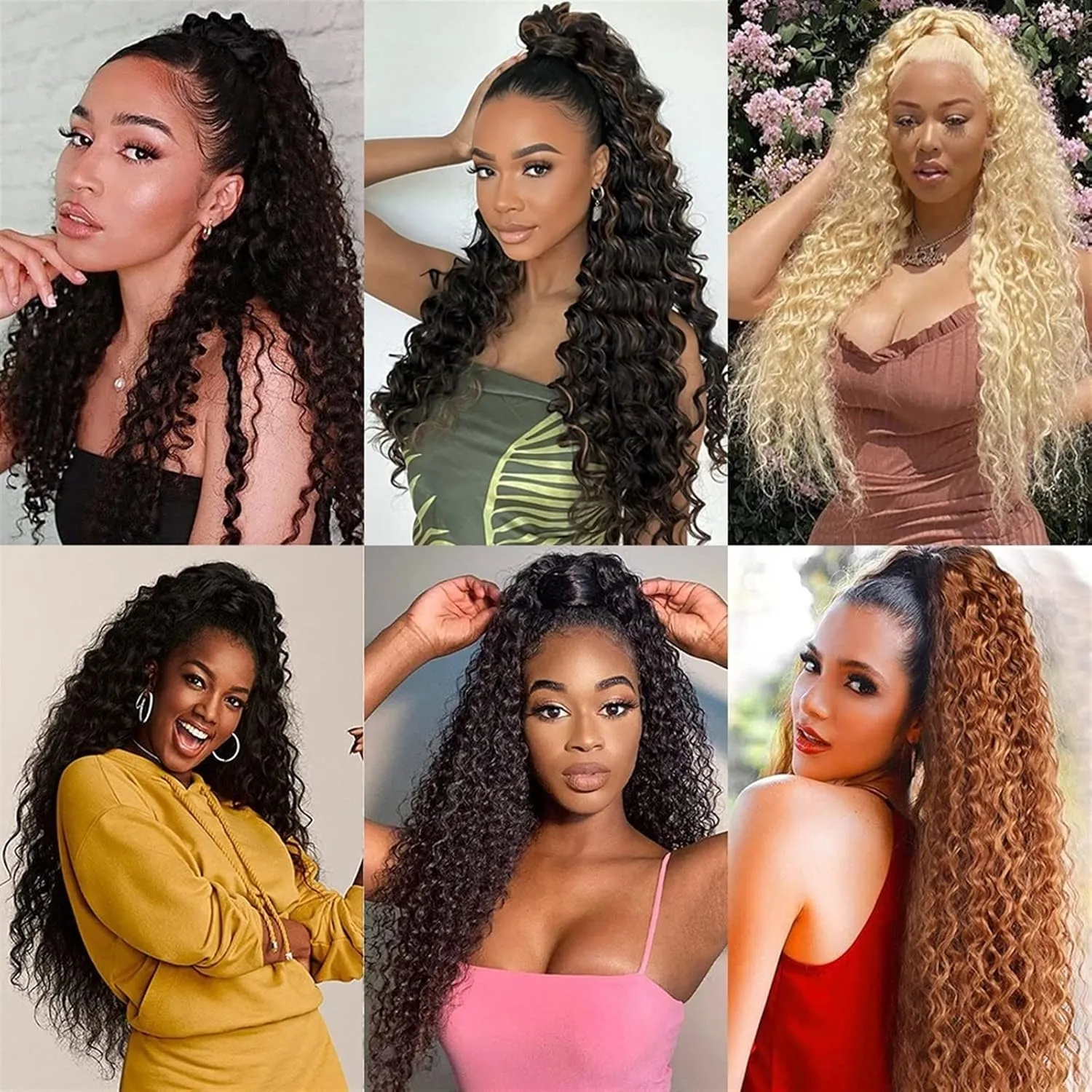 Bun Hair Pieces for Women 1-Pack Synthetic Long Wavy Drawstring Ponytail Clip-On Hair Extensions 24" Natural Wavy Female Hair Extensions Bun Messy Bun Hair Piece(07)