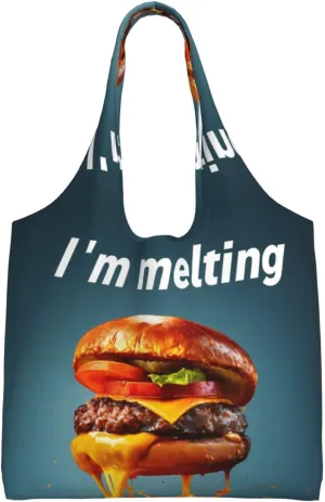 Burger butter melted Large capacity single-shoulder commuter canvas bag, suitable for shopping, travel, multi-purpose, light and not shoulder-squeezing