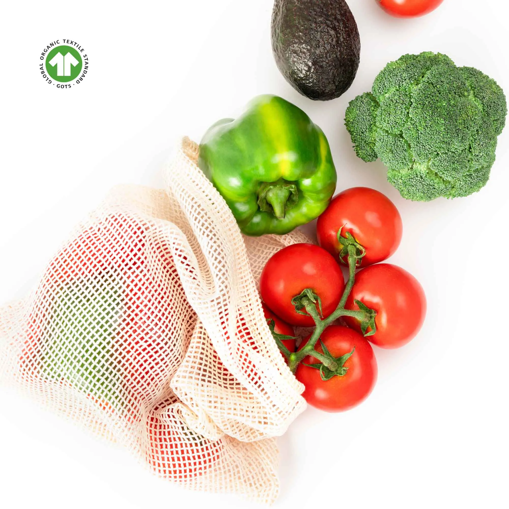 Calix Organic Cotton Mesh Drawstring Produce Bags