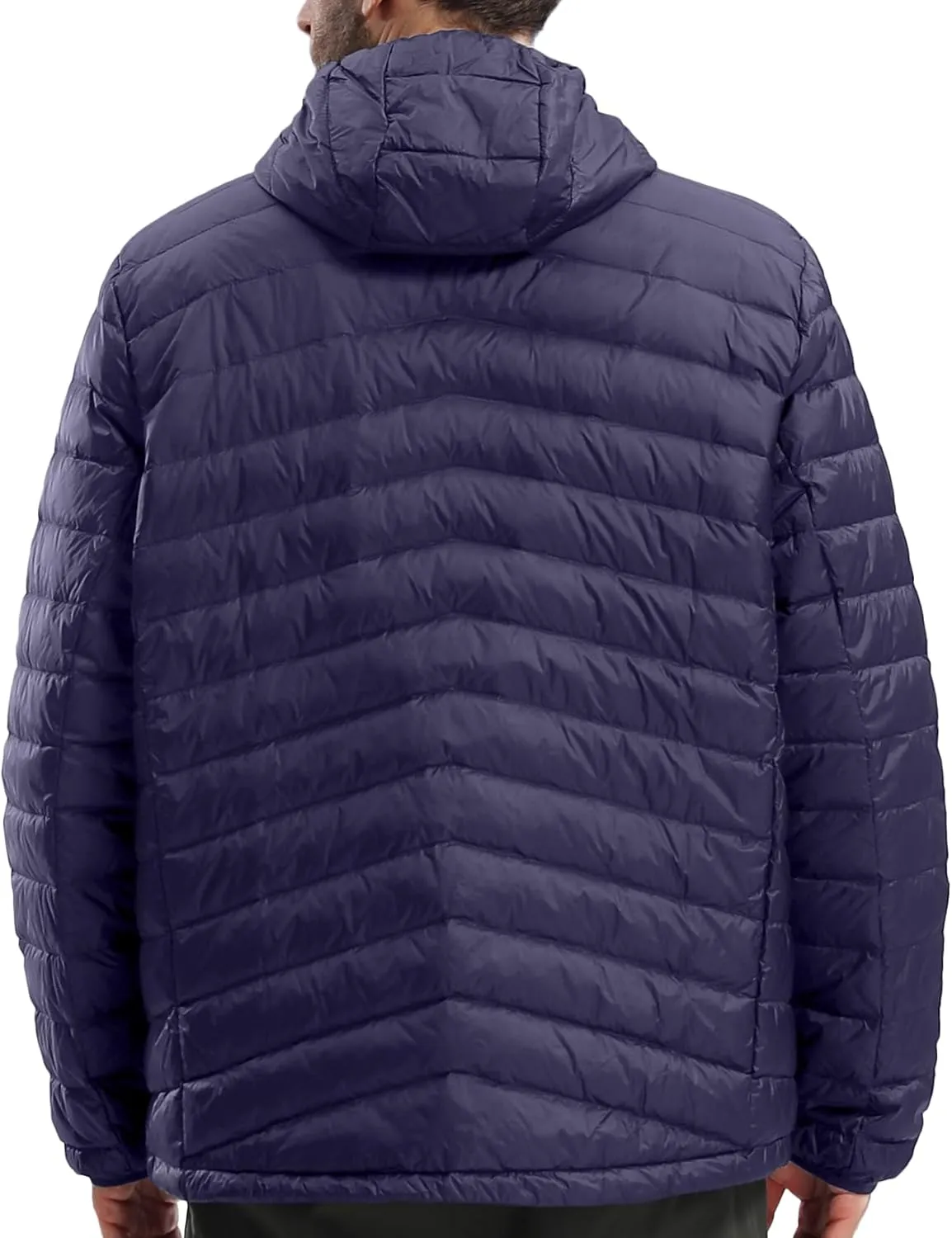 CAMEL CROWN Men's Packable Down Jacket Hooded Lightweight Puffer Insulated Coat for Travel Outdoor Hiking