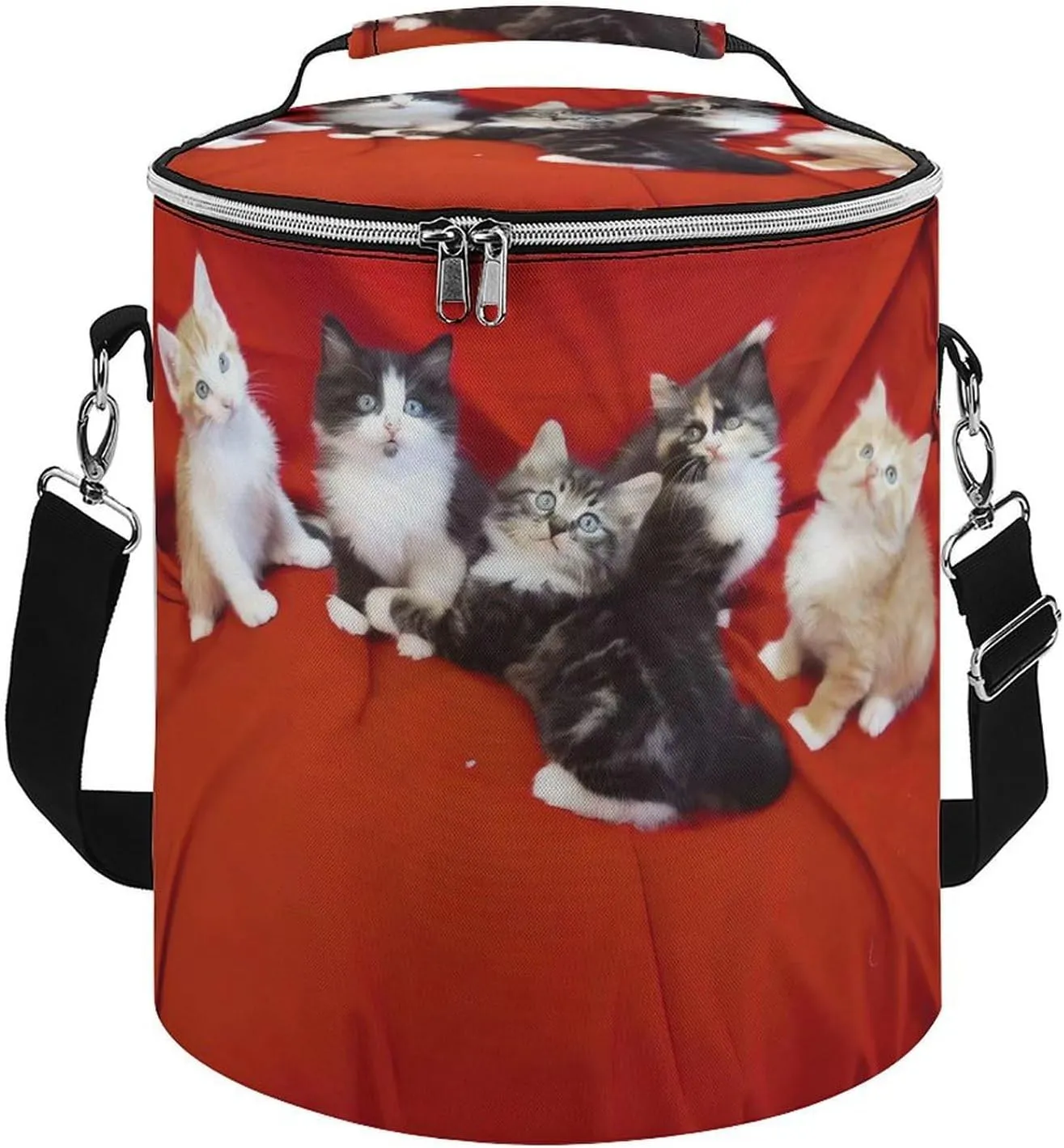 Camping Cooler Bag, Cat Print Portable Ice Pack Outdoor Cooler Bag Picnic Cooler Bag Foldable Cooler Bag