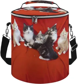 Camping Cooler Bag, Cat Print Portable Ice Pack Outdoor Cooler Bag Picnic Cooler Bag Foldable Cooler Bag