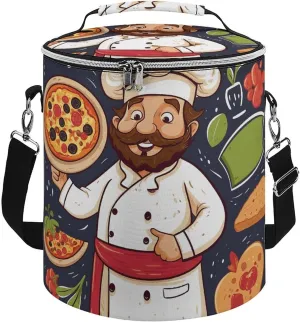 Camping Cooler Bag, Chef Pizza Print Portable Ice Pack Outdoor Cooler Bag Picnic Cooler Bag Foldable Cooler Bag, style