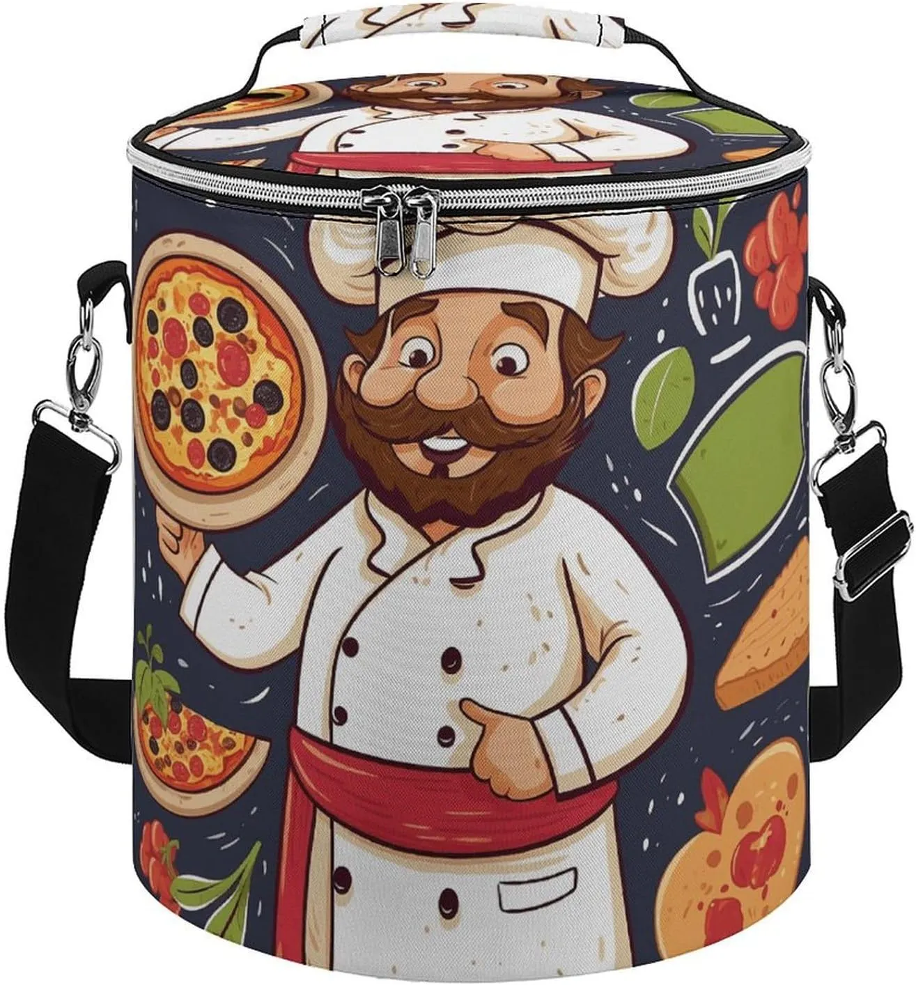 Camping Cooler Bag, Chef Pizza Print Portable Ice Pack Outdoor Cooler Bag Picnic Cooler Bag Foldable Cooler Bag, style